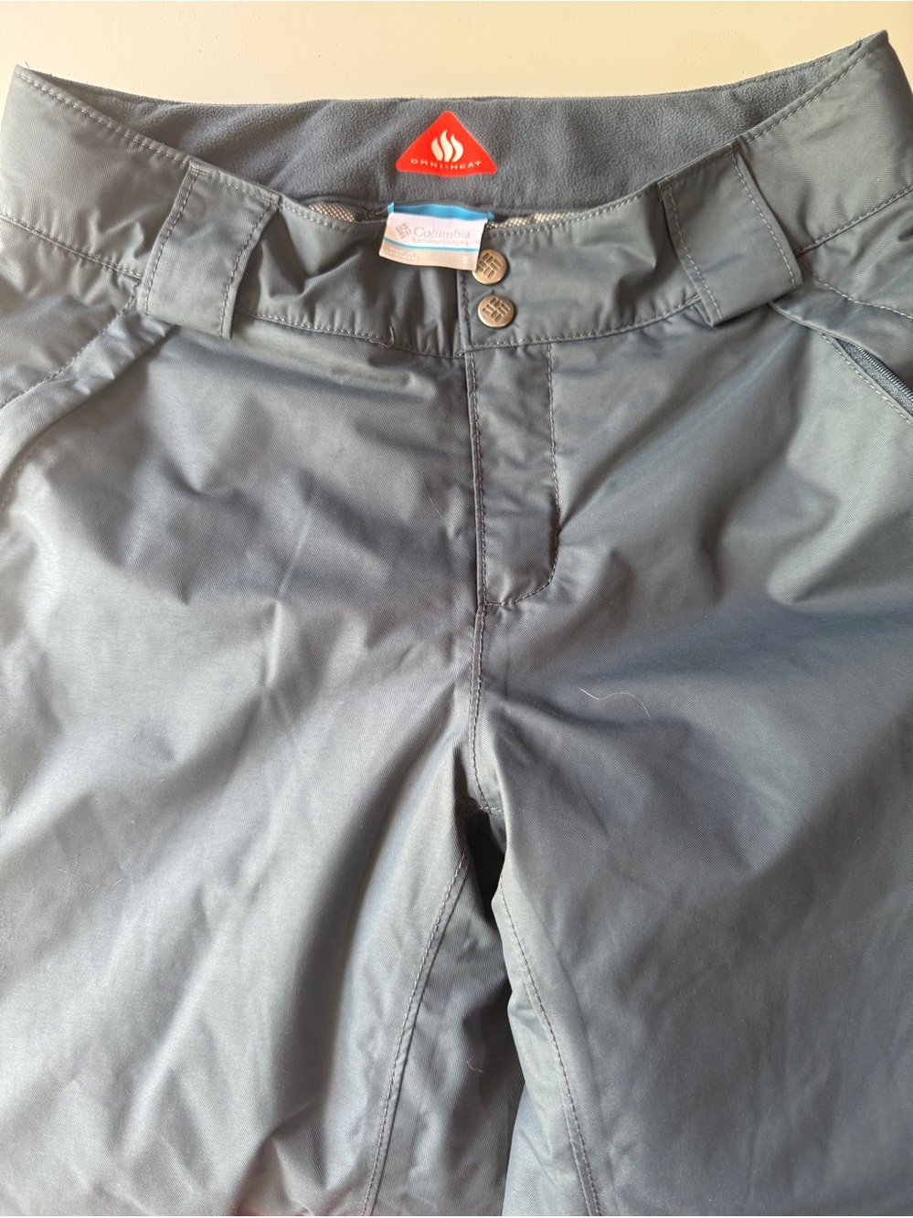 Columbia Omni-Heat Men's Gray /blue Outdoor Shell Pants - Waterproof Performance - Picture 3 of 10